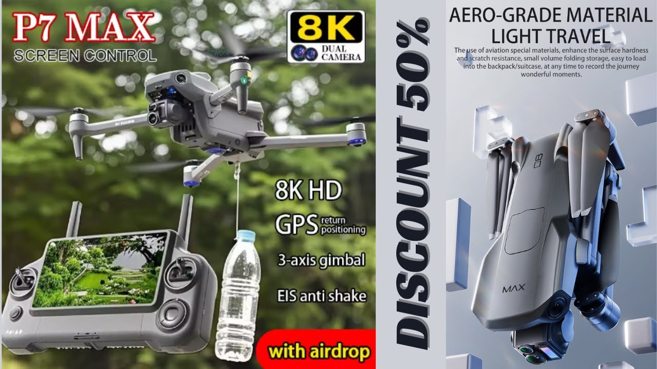 High-end GPS Drone P7 MAX Professional 8K With Screen Remote Control 20km Digital Image