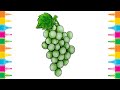 How to draw grapes step by step  easy for kids