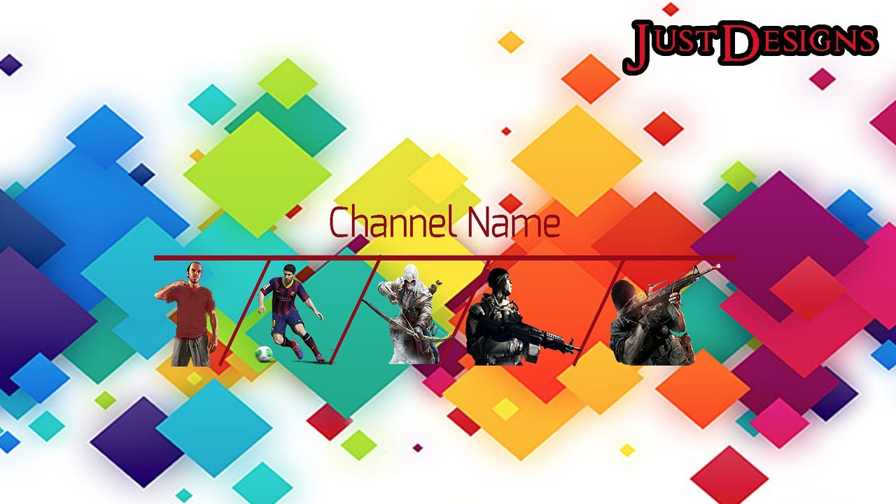 FREE YouTube banner template(psd) By JustDesigns
