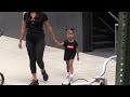 cute north west leaving her apartment by walk in new york