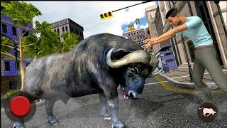 Angry 😡 Bull 🐂 Fighting Games in Crazy Bull ♉ Attack 3d & fun of Wild Bull Family Game city screenshot 5