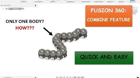 Fusion 360 Tutorial 3D: How to Combine Bodies (COMBINE FEATURE) (Exercise 14)