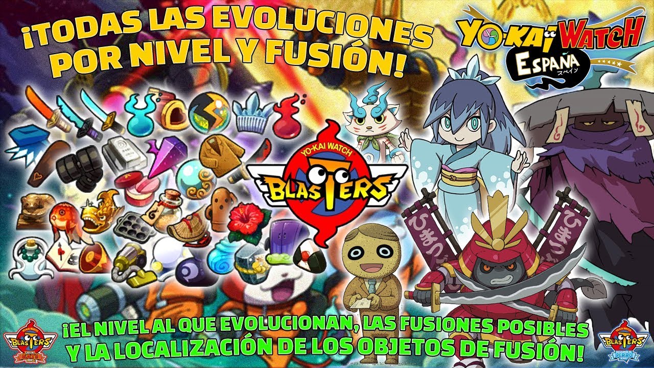 Guía de Yokai Watch Blasters ¡Todas las evoluciones! ¡Localización de