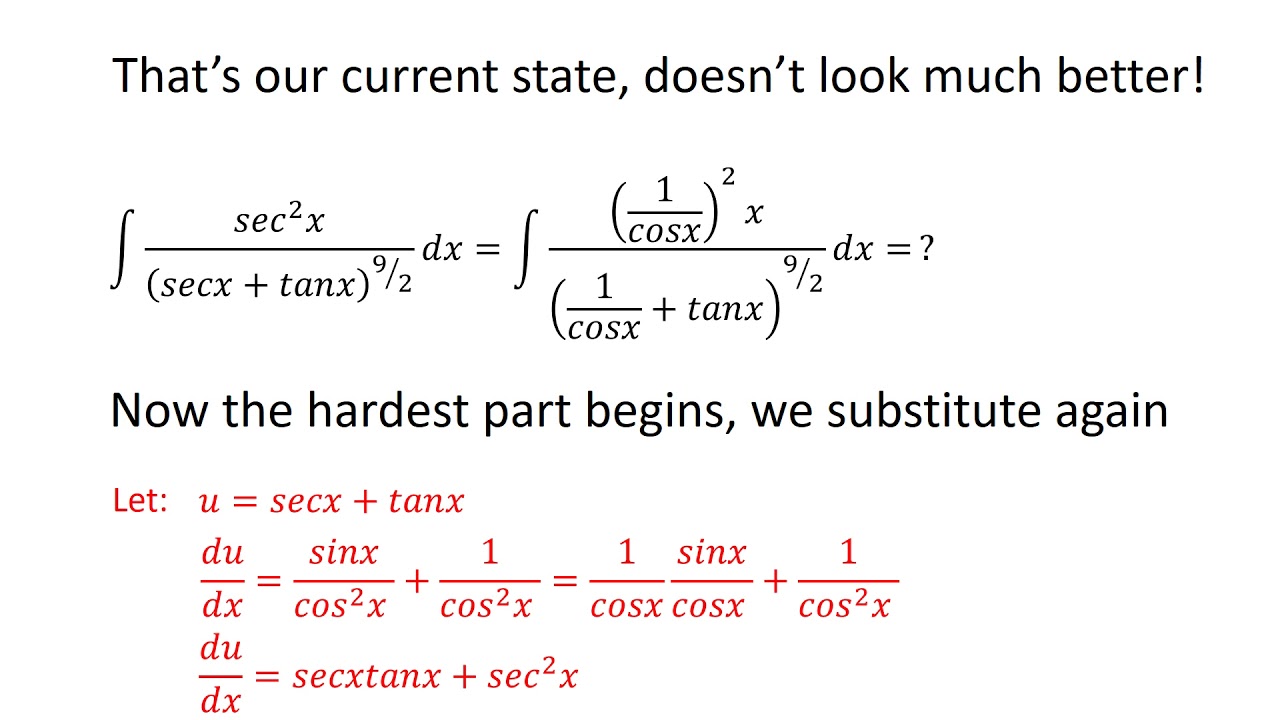 IIT JEE 2012 Integral, Integral of sec^2/(secx+tanx^(9/2