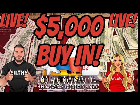 $1000 BETS!!!  LIVE! HIGH STAKES ULTIMATE TEXAS HOLDEM!