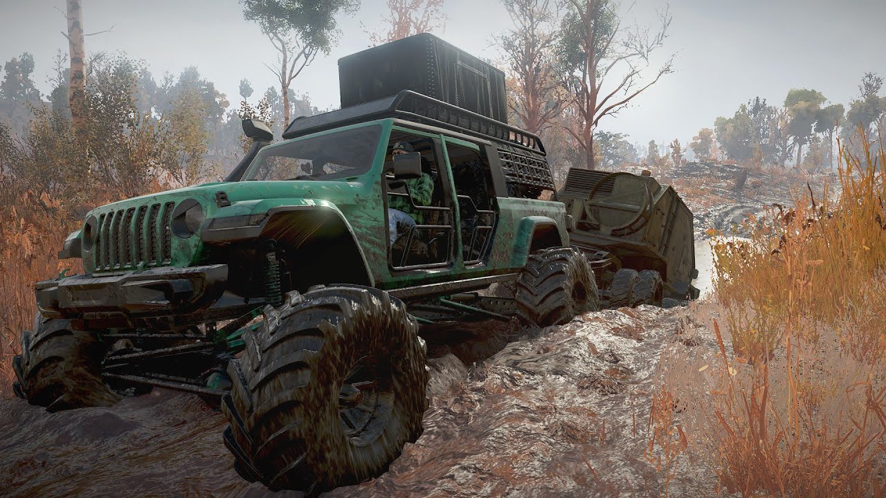 Begini Performa Mobil Jeep Full Modif Narik Gandengan DiJalan Rusak