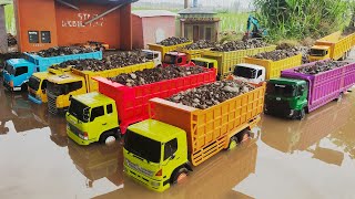 Mobil Truk Tronton Panjang Bongkar Mobil Mobilan Oleng, Kereta Api, Truk Molen, Pesawat, Loader Beko