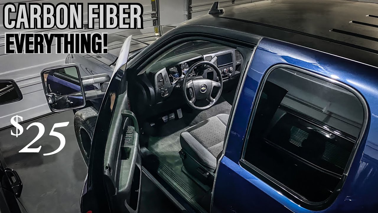 Silverado Custom CARBON FIBER Trim [So Satisfying]  - RVinyl Wrap: Interior Build Pt 4