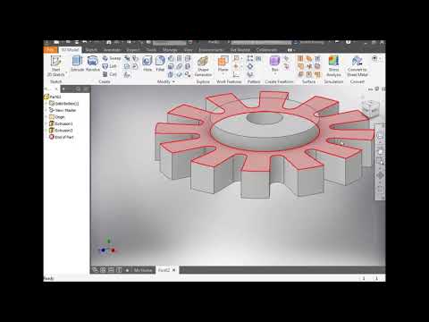 How to make a Crown gear in Autodesk Inventor @amazailearningacademy6782