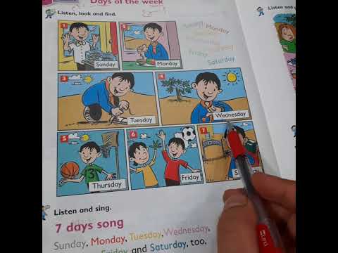 إنكليزي للصف الثاني الابتدائي الكتاب الملون صفحة 52 Days Of The Week