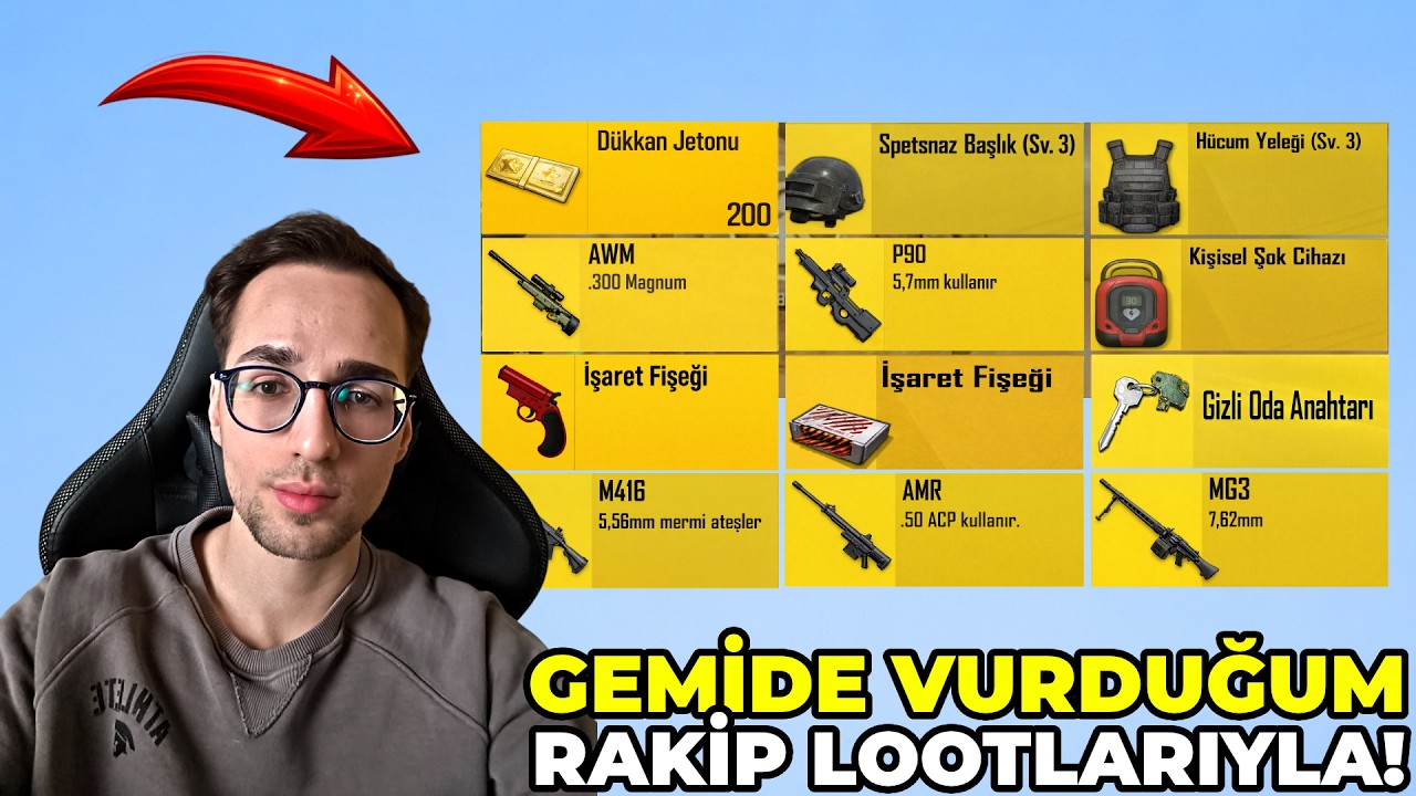 GEMİDE VURDUĞUM RAKİP LOOTLARIYLA WIN ALMAK ! PUBG MOBILE