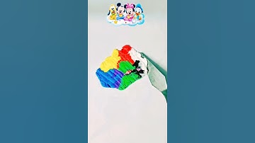 What color do mixed Disney characters make? #colormixing #shorts # oddlysatisfying  #youtubeshorts