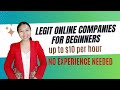 Top legit online companies hiring applicants with no experience