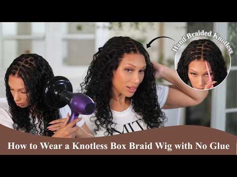 No Glue, No Tension – Wearing a Hand Braided Knotless Human Hair Wig All Day🔥 MyFirstWig