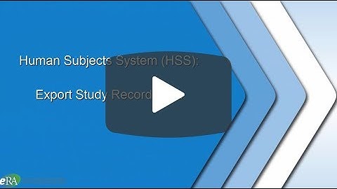 Human Subjects System: How to Export Study Records