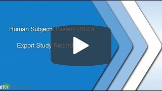 Human Subjects System: How to Export Study Records