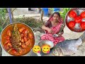 Big Size Fish Curry Recipe ||￼￼ 🤤Tomato with American Rohu fish Curry Recipe in ￼ new style ||😋