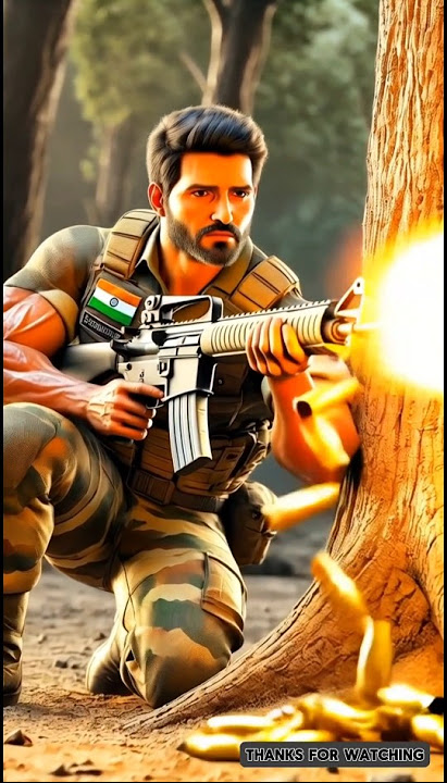 अकेला इंडियन आर्मी ने चार आतंकियों को मार कर ढेर कर दिया🔥😱#ai #indianarmy #soldier #shorts #trending