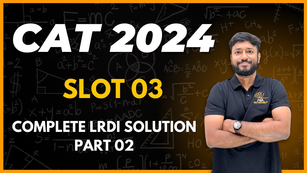 CAT 24 LRDI Solutions | Slot 3 - Part 2| Vijay Sir #cat2024 - YouTube