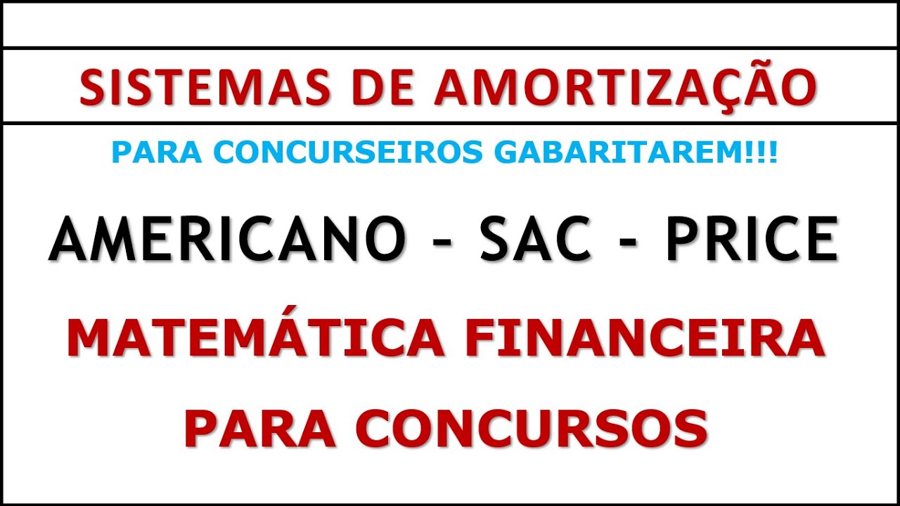 Banca IESES Sistemas de amortização: SAC - PRICE - AMERICANO.