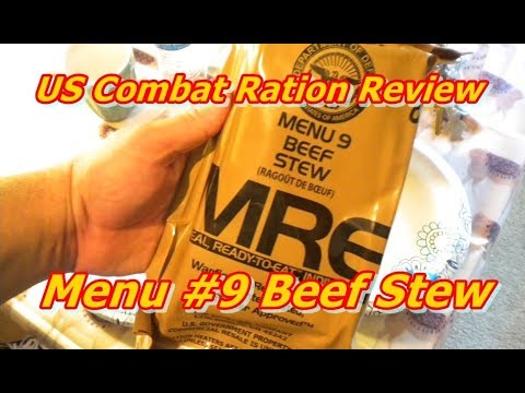 US Armed Forces MRE Menu #9 Beef Stew - YouTube