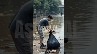“Turtle Stops Man From Polluting River – What He Did Next Shocked Everyone!”#ai