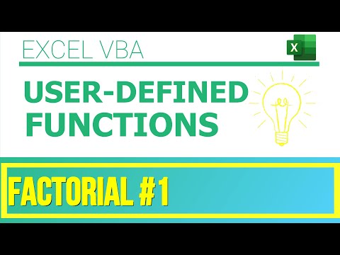 Excel VBA - User-Defined Functions|Factorial #1