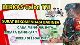 CARA MENGURUS SURAT REKOMENDASI BABINSA UNTUK PENDAFTAR TNI