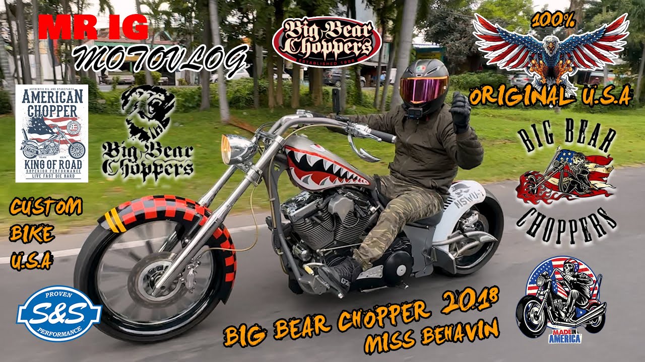 MOTOVLOG 177 FULL REVIEW & TEST RIDE BIG BEAR CHOPPER MISS BEHAVIN
