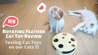 Rotating Feather Cat Toy Review – Keep Cats in 1 spot! by Petites Paws 857 views 3 years ago 1 minute, 34 seconds