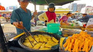 Under $1 ! Crispy Deep-Fried Dumplings & Dough Sticks in Chbar Ampov | Cambodian Street Food