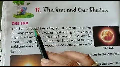 Std 2 Science Ch 11 The Sun and Our Shadow chapter explanation