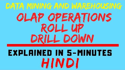 OLAP Operations ll Roll Up/Drill Up And Drill Down Explained In Hindi