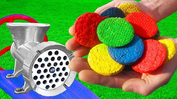 EXPERIMENT COLORFUL COOKIE VS MEAT GRINDER
