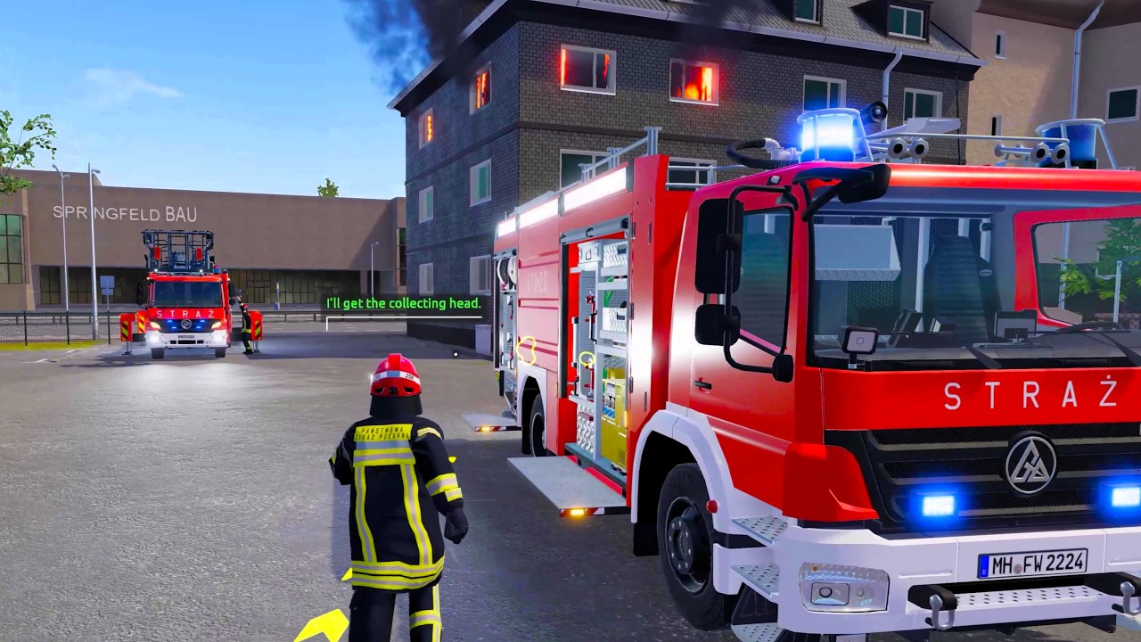 Emergency Call 112 - Polish Water Tank & Ladder Truck on Emergency Call! 4K