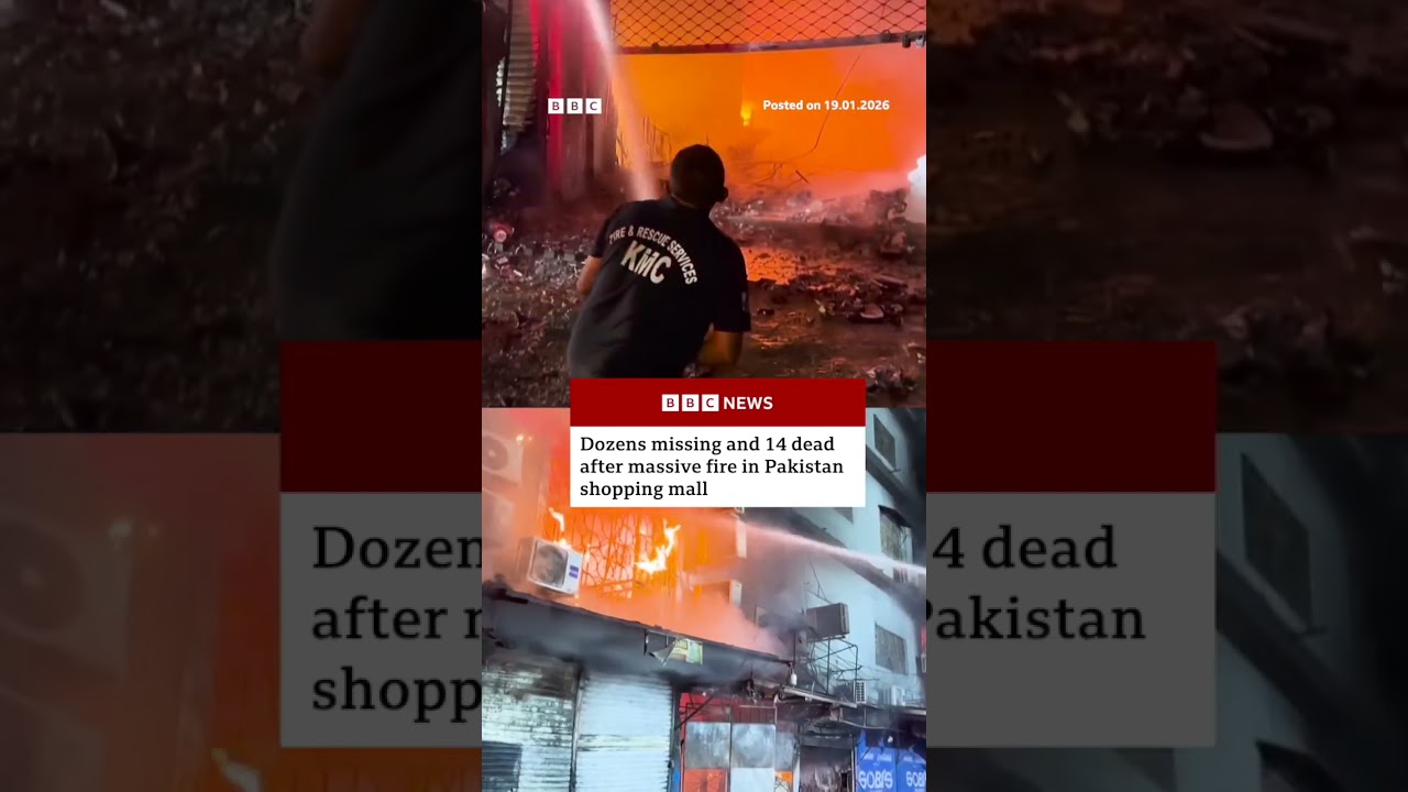 Dozens missing and 13 dead after massive fire in Pakistan shopping mall. 