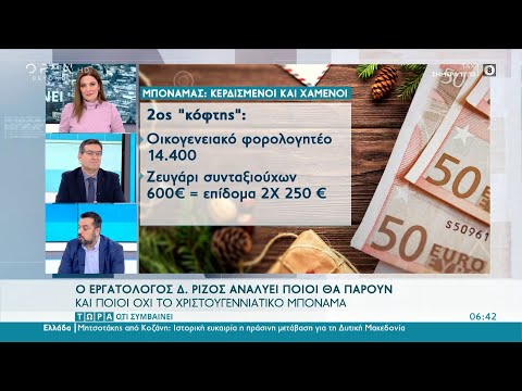 Ποιοι θα πάρουν και ποιοι όχι το Χριστουγεννιάτικο μποναμά | Τώρα ό,τι συμβαίνει | OPEN TV