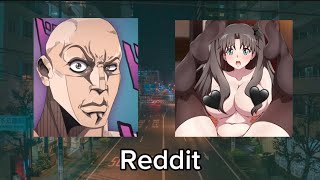 Anime vs Reddit (The rock reaction meme)
