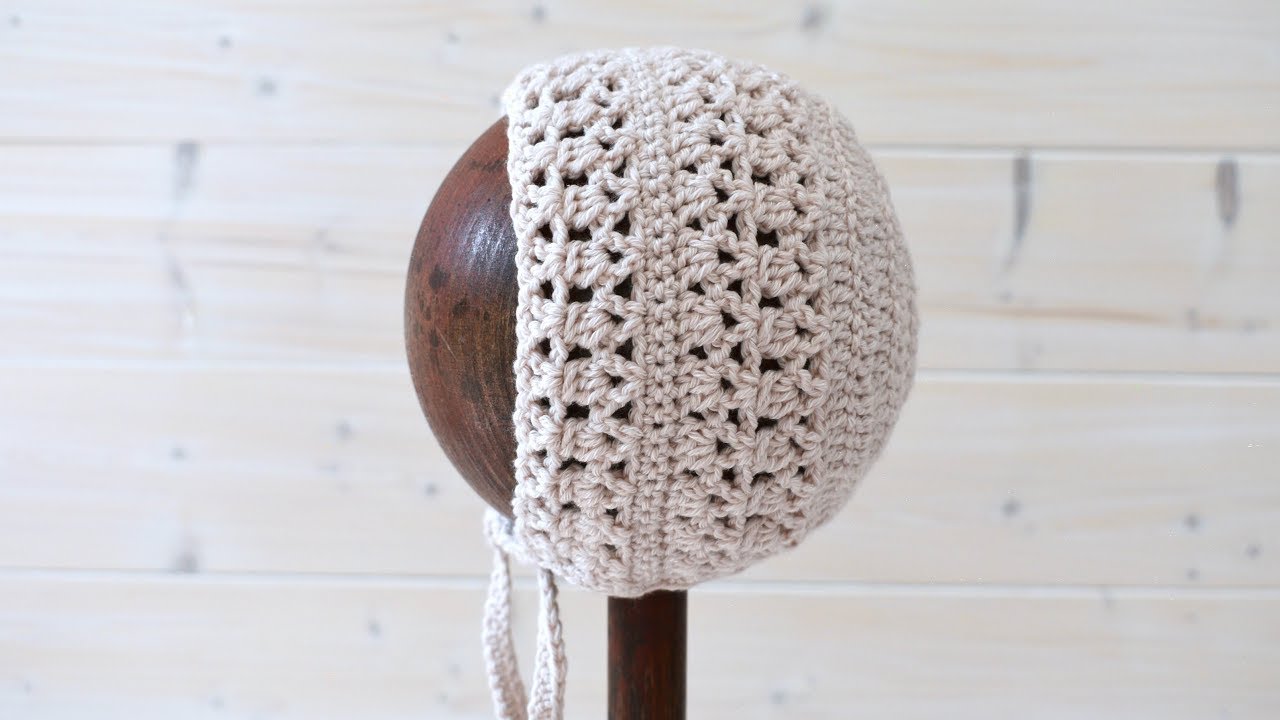 How to crochet a pretty baby / children's bonnet - The Audrey Bonnet