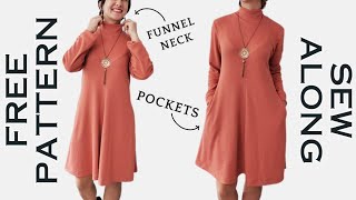 Cozy Funnel Neck Knit Dress: Sew a Winter Wardrobe Essential in Just 1 Hour! (Beginner-Friendly)