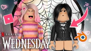 creating a WEDNESDAY ADDAMS ROBLOX GFX! (speed gfx design!) || mxddsie ♡