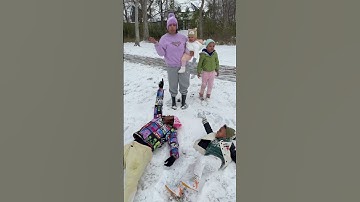 Thumbnail of Dad gets mad at family for making snow angels #shorts