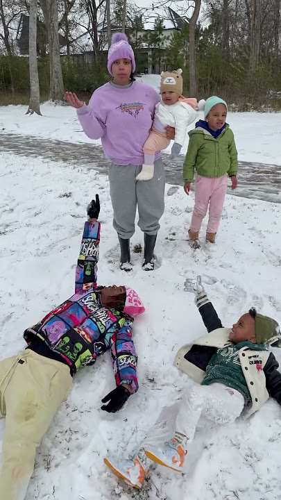 Dad gets mad at family for making snow angels #shorts