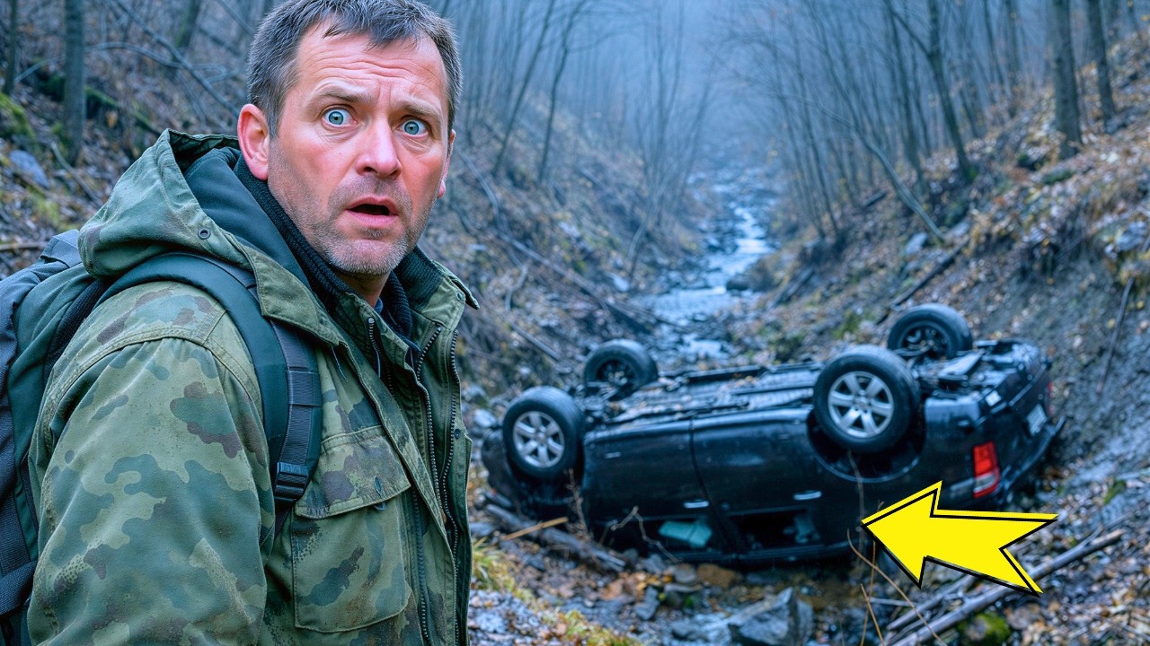 ОН НАШЁЛ ПЕРЕВЕРНУТУЮ МАШИНУ В ОВРАГЕ… ЗАГЛЯНУЛ ВНУТРЬ — И ОСТОЛБЕНЕЛ. ТАМ БЫЛА ОНА