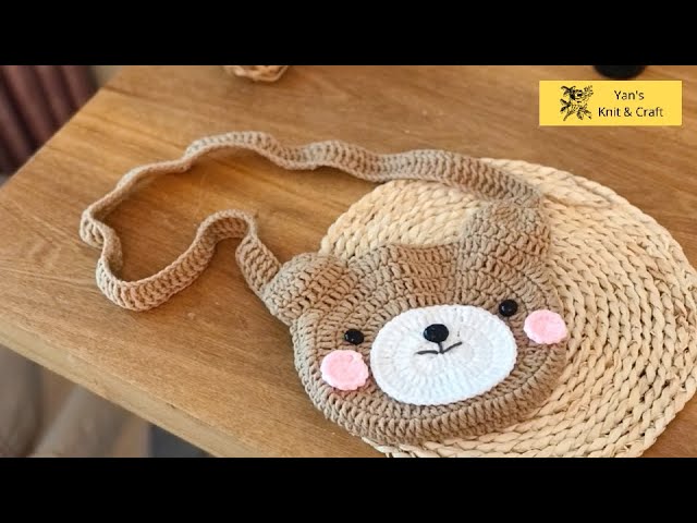 Crochet Cute Teddy Bear Bag 鉤針編織小熊包包 DIY Crafts Tutorial