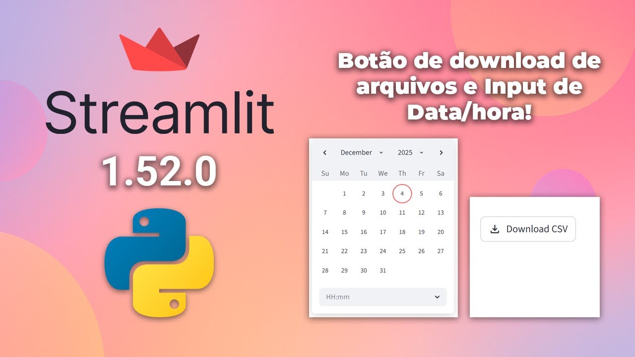 make timer using python and streamlit - youtube Images... Nova versão do Streamlit (1.52.0) - Novo widget de datetime input e ...