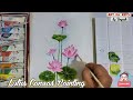 Lotus / HOW TO PAINT LOTUS ON CANVAS FOR BEGINNERS/ project post# 01