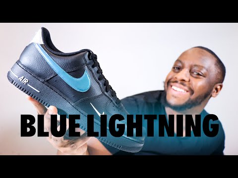 Air Force 1 Blue Lightning Metallic Swoosh On Foot Review QuickSchopes 458  Schopes FD0654 001 Black 