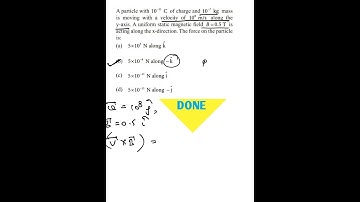 MCQ ON MAGNETIC FORCE | LORENTZ FORCE | MAGNETIC EFFECT OF CURRENT #YTSHORTS #SHORTS #PHYSICSDONE