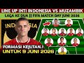SE-INDONESIA 🇮🇩 KAGET❗ INILAH FORMASI KEJUTAN TIMNAS INDONESIA VS MUZAMBIK FIFA MATCH DAY JUNI 2026